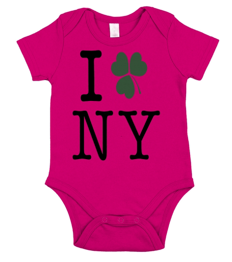I Shamrock NY Love New York Clover St Patricks Day Short Sleeve Baby One-Piece