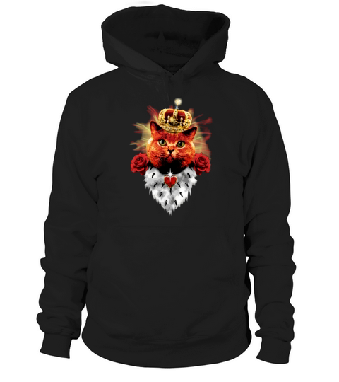 Red Cat King Queen Crown Roses Love Heart TShirt Hoodie Unisex