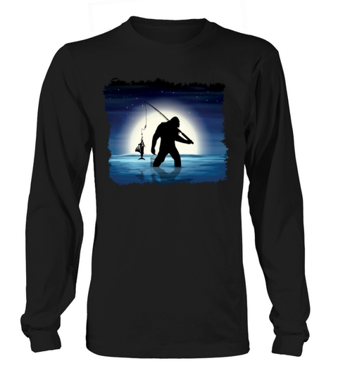 Funny Bigfoot Bass Fishing Men's Long Sleeve