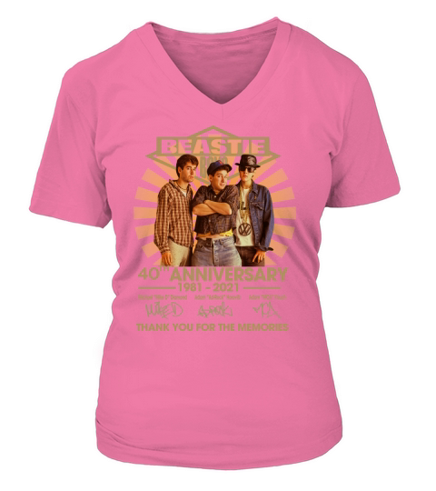Beastie boys 40th anniversary 1981 2021 thank you for the memories signatures V-neck T-Shirt Woman