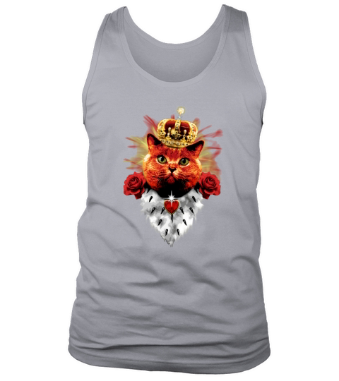 Red Cat King Queen Crown Roses Love Heart TShirt Tank Top Unisex