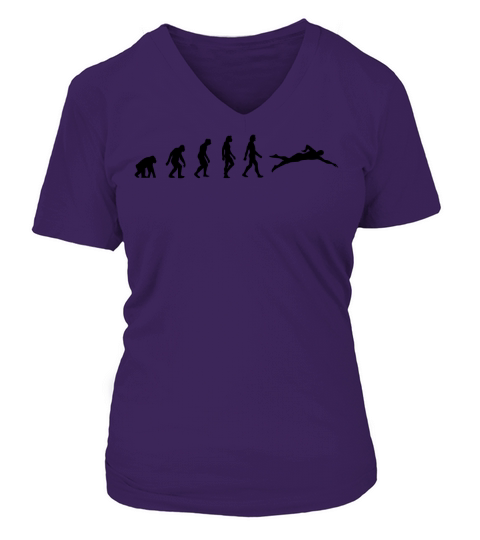 The evolution of swimming Women's V-Neck T-shirt