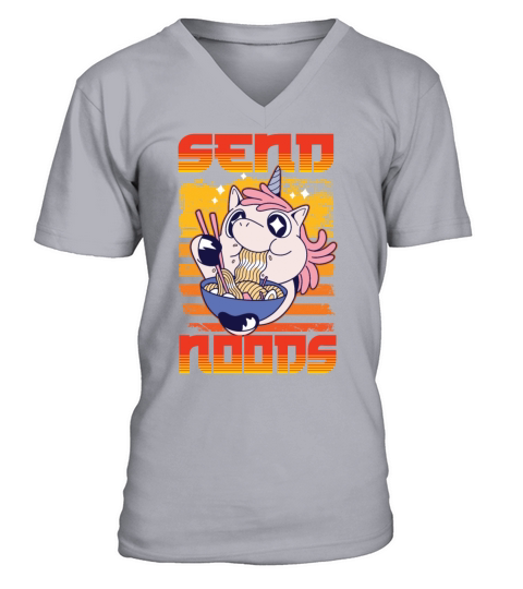 Send Noods Japanese Noodle Ramen Eater Unicorn Men's V-Neck T-shirt