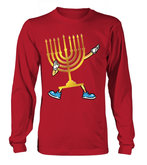 Dabbing Menorah Hanukkah Dancing Chanukah Kids Men's Long Sleeve