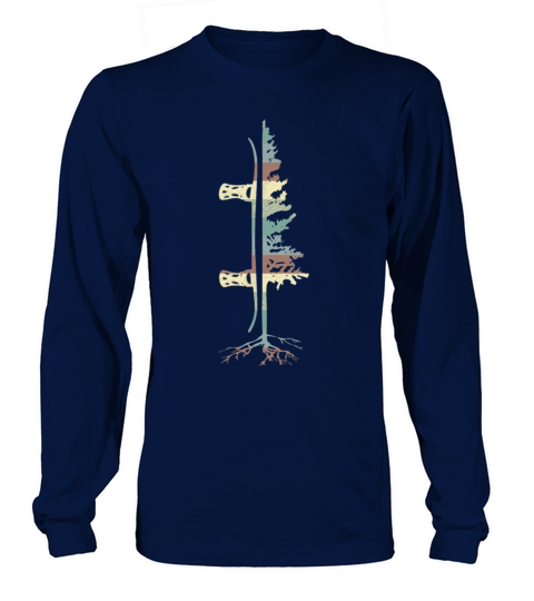 Vintage Pine Snowboard Snowboarding Gift Long sleeved Unisex