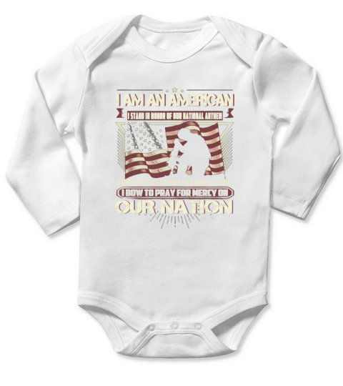 American- I Pray For Mercy On Our Nation Long Sleeve Baby One-Piece