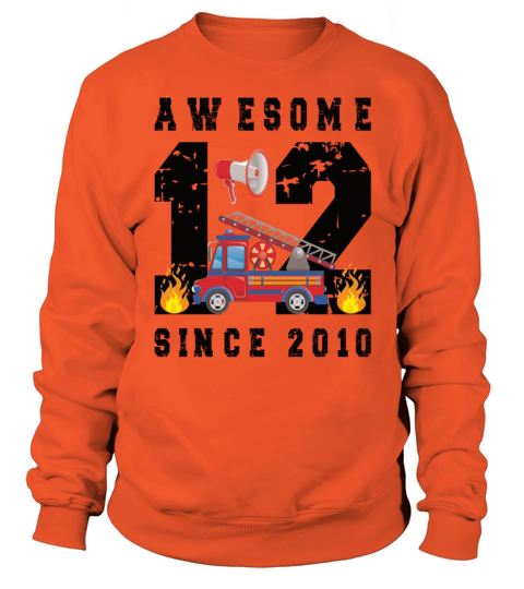 12th Birthday Gift Firefighter Boy Born in 2010 Men's Sweatshirt