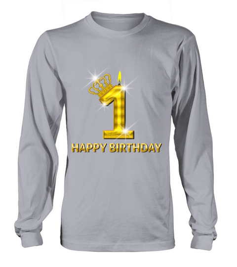 1 - Happy Birthday - Golden Number Women's Long Sleeve