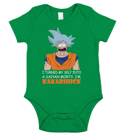 Son Goku I turned myself into a Saiyan Morty I’m Kakarick shirt Short Sleeve Baby One-Piece