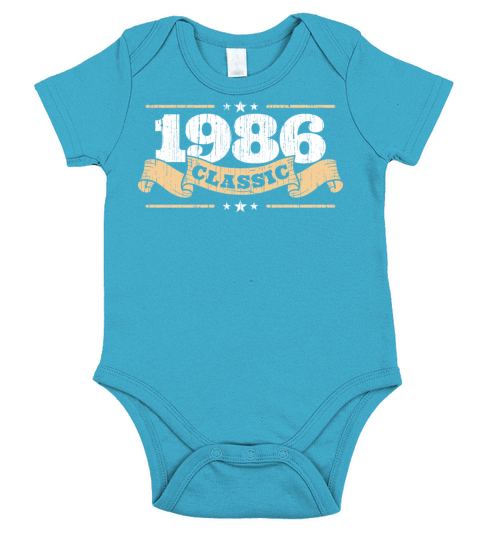 Anniversary 1986 Classic Matching Couple Distresse Short Sleeve Baby One-Piece