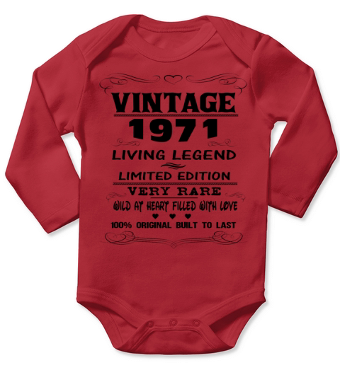 VINTAGE 1971 Long Sleeve Baby One-Piece