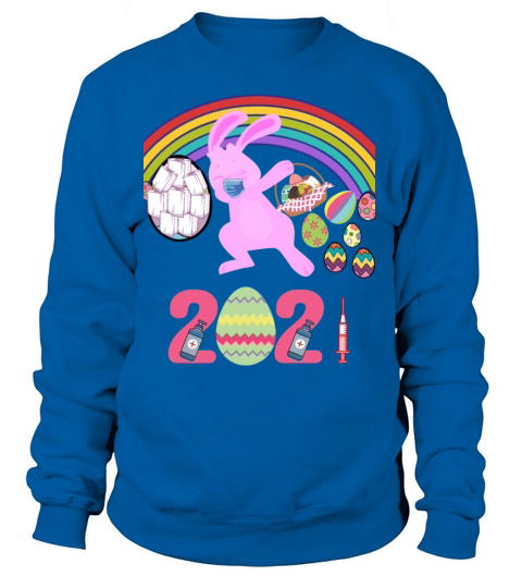 Happy Easter 2021 Dabbing Bunny Masked Women's Sweatshirt