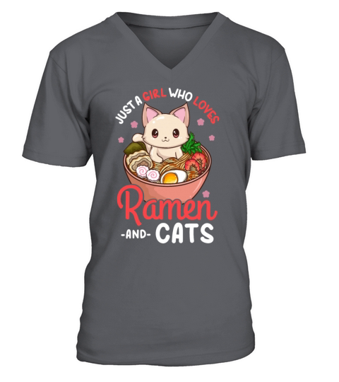 Ramen Cat Anime Men's V-Neck T-shirt