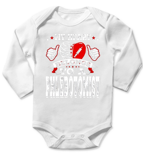 My Heart Belongs To A Phlebotomist Husband Wife - Baby Onesie Long Sleeve Baby One-Piece