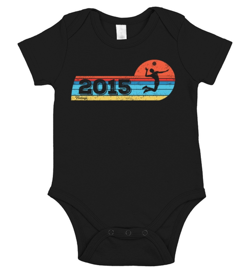 Volleyball-players Vintage 2015 Birthday game Short Sleeve Baby One-Piece