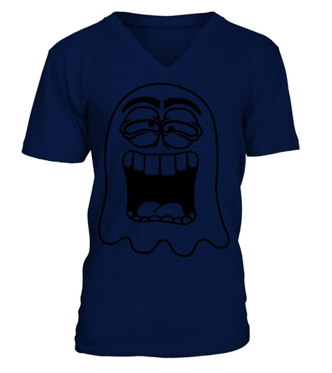 horror ghost spooky halloween face eyes crazy conf Men's V-Neck T-shirt