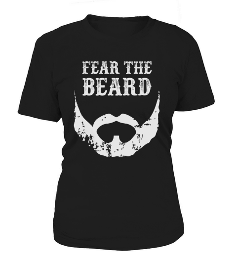 Fear the Beard tee, Distressed Retro Beard &amp;amp; Mustache white Women's T-Shirt