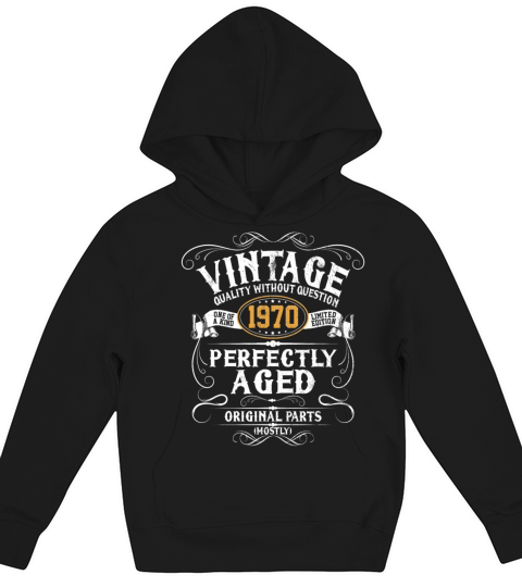 50th Birthday Gift Funny Vintage 1970 Kids Hoodie