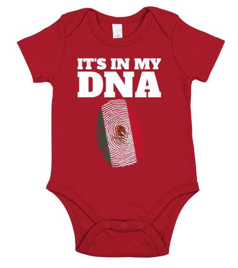 Its In My DNA Mexican Flag Mexico Fingerprint Short Sleeve Baby One-Piece