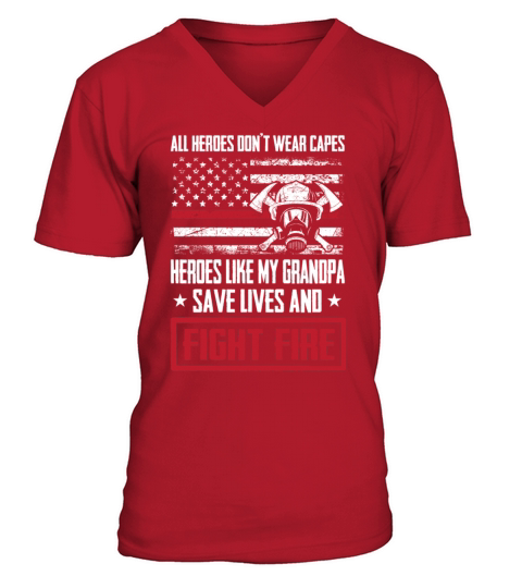 All Heroes Don t Wear Capes Heroes Like My grandpa Men's V-Neck T-shirt