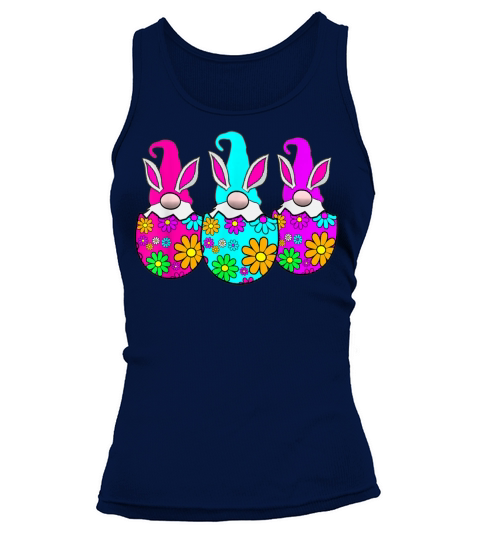 3 Easter Egg Gnomes Colorful Spring Bunny Ears Tank top Woman