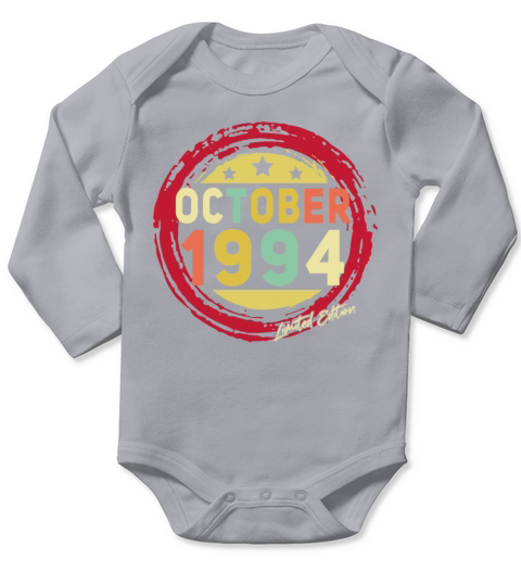 Vintage October 1994 Limited Long Sleeve Baby One-Piece