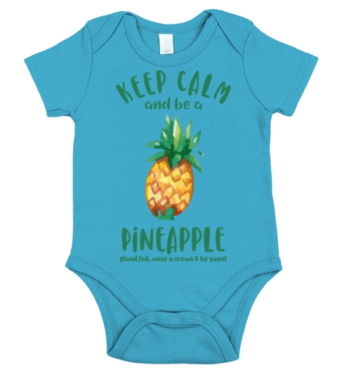 Keep Calm Pineapple Short Sleeve Baby One-Piece