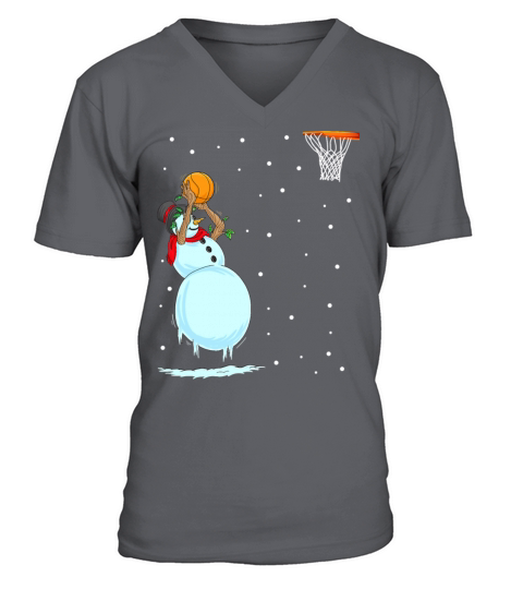 Snowman Basketball Christmas Men's V-Neck T-shirt