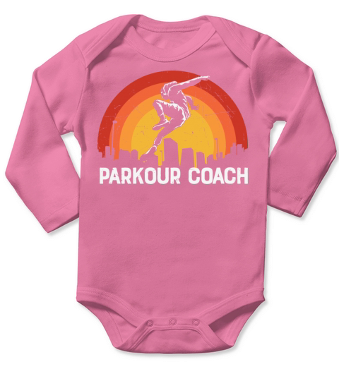 Parkour Coach Retro Vintage Sunset Long Sleeve Baby One-Piece