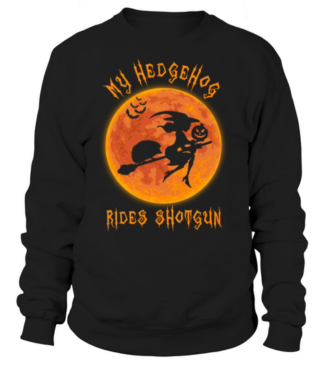 My Hedgehog Rides Shotgun Halloween Witch Women's Sweatshirt