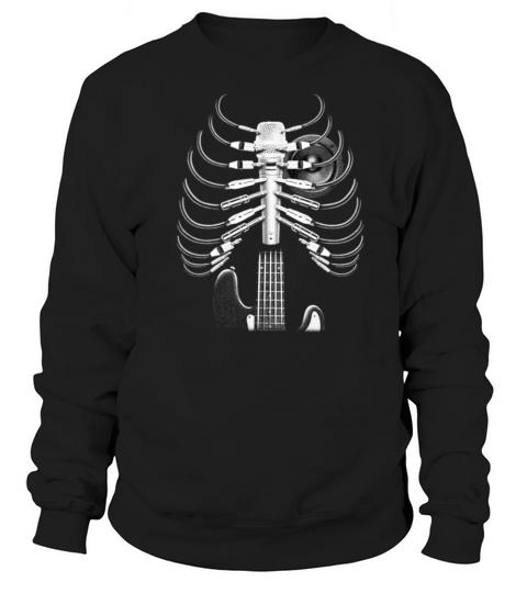 Guitar Skeleton Microphone Rock Music Lovers Women's Sweatshirt