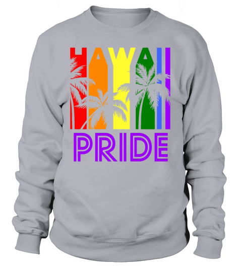 Hawaii Pride Gay Pride LGBTQ Rainbow Palm Trees Women's Sweatshirt