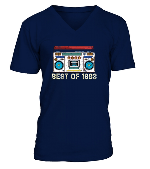 Best of 1983 Vintage Retro Funny Casette Player Men's V-Neck T-shirt