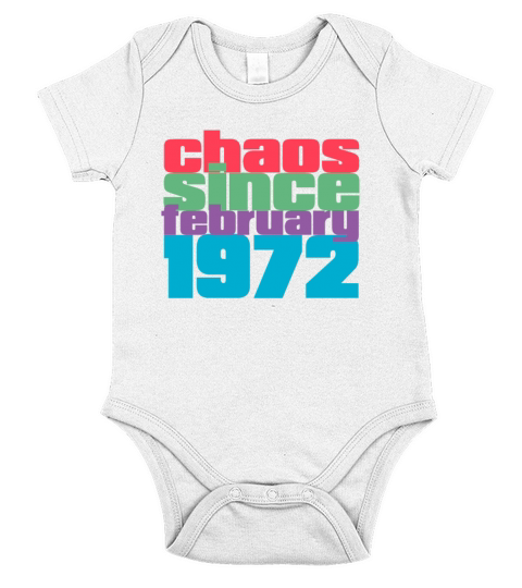 February 1972 Vintage 50th Birthday Short Sleeve Baby One-Piece