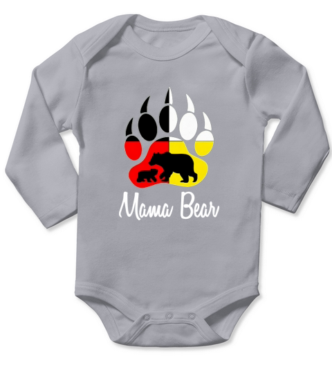 Native American I Love Family Love Mama Bear Medicine Wheel Native Americans Gift Long Sleeve Baby One-Piece