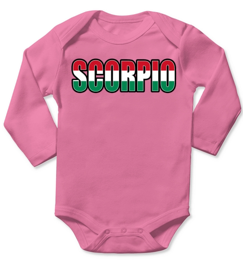 Scorpio Hungarian Horoscope Heritage DNA Flag Long Sleeve Baby One-Piece