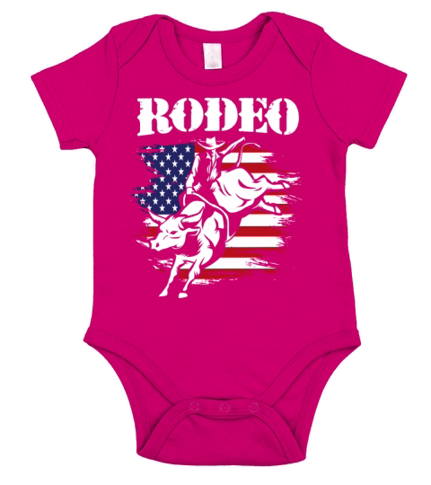 American Flag 4th Of July Vintage USA Flag Rodeo Short Sleeve Baby One-Piece