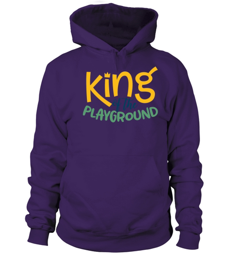 King Of The Playground First Day Or School Uniform For Boys Funny Humor Crown Graphic Love School Men's Hoodie