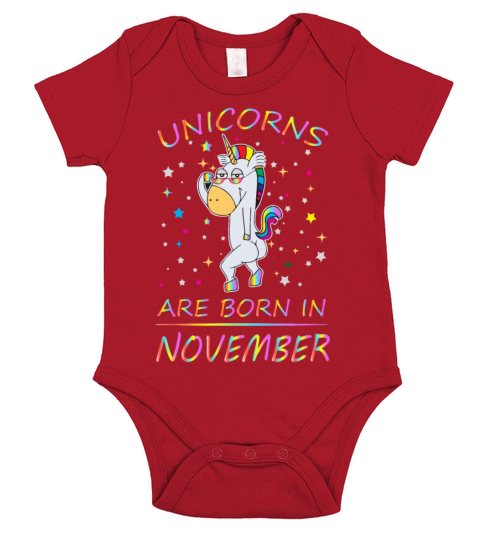 UNICORNS ARE BORN IN NOVEMBER Short Sleeve Baby One-Piece
