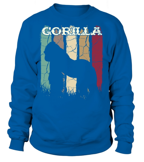 Retro Style Vintage Gorilla Silhouette 70s Primate Women's Sweatshirt