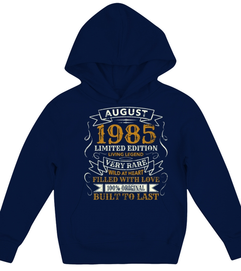 35 Years Birthday Vintage Born August 1985 Kids Hoodie