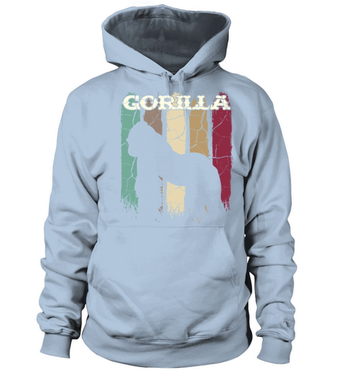 Retro Style Vintage Gorilla Silhouette 70s Primate Women's Hoodie