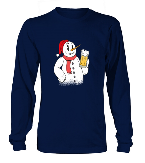 Snowman Christmas Beer Winter Men's Long Sleeve