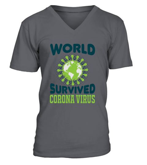 World Survived Corona Virus Men's V-Neck T-shirt