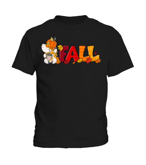 Cute Halloween Pumpkin Girls Women Witchy Unicorn Kids T-Shirt