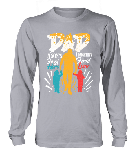 First Hero And Love Proud Dad Of Twins Fathers Day Men's Long Sleeve