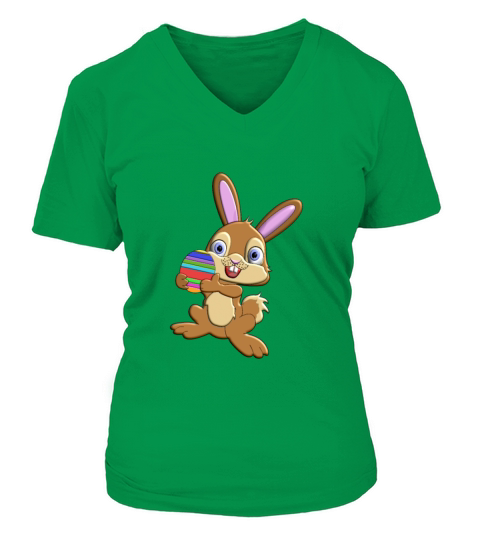 Happy Easter Bunny V-neck T-Shirt Woman