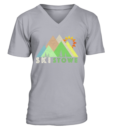 Ski Stowe Shirt-Retro Vintage Stowe, VT T-Shirt V-Neck T-shirt