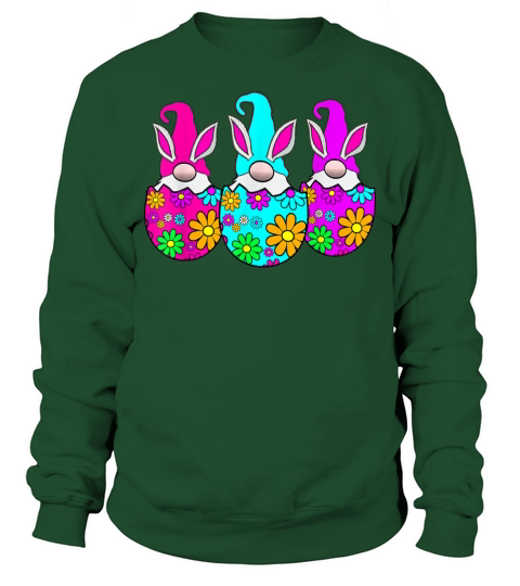 3 Easter Egg Gnomes Colorful Spring Bunny Ears Sweatshirt Unisex