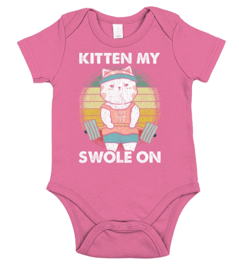 Funny Weightlifting Cat Gym Motivation Animal Short Sleeve Baby One-Piece